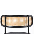 Samt Esszimmerstuhl Set mit Rattan Rückenlehne und Metallgestell