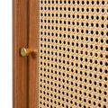 Retro Walnut Rattan Sideboard Cabinet