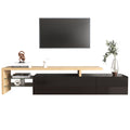 Moderner TV-Schrank mit Glasböden und LED-Beleuchtung