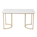 Moderner Esstisch 140 × 80 cm – Marmoroptik & Metallgestell