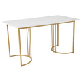 Moderner Esstisch 140 × 80 cm – Marmoroptik & Metallgestell