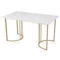 Moderner Esstisch 140 × 80 cm – Marmoroptik & Metallgestell