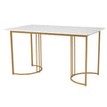 Moderner Esstisch 140 × 80 cm – Marmoroptik & Metallgestell