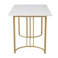 Moderner Esstisch 140 × 80 cm – Marmoroptik & Metallgestell