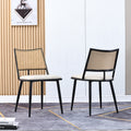 Esszimmerstuhl Set mit Rattan Rückenlehne und gepolstertem Sitz