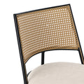Esszimmerstuhl Set mit Rattan Rückenlehne und gepolstertem Sitz