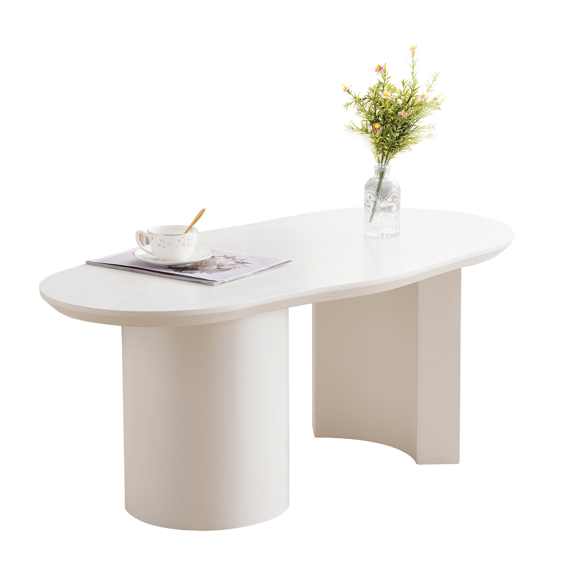 Moderner Couchtisch Weiß – Organische Form