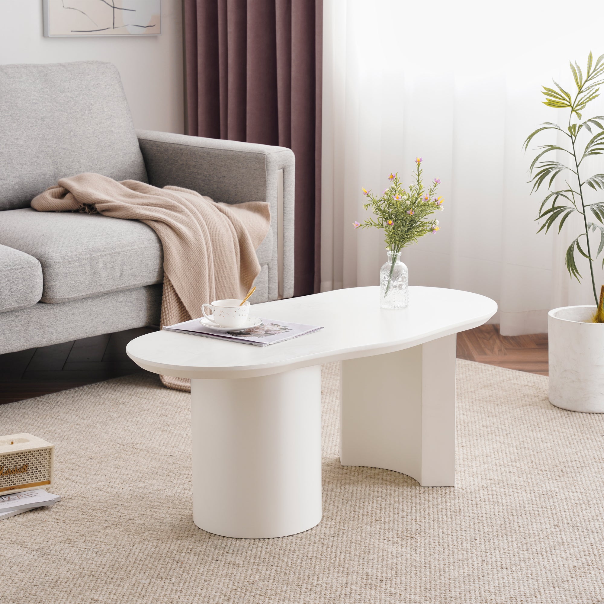 Moderner Couchtisch Weiß – Organische Form