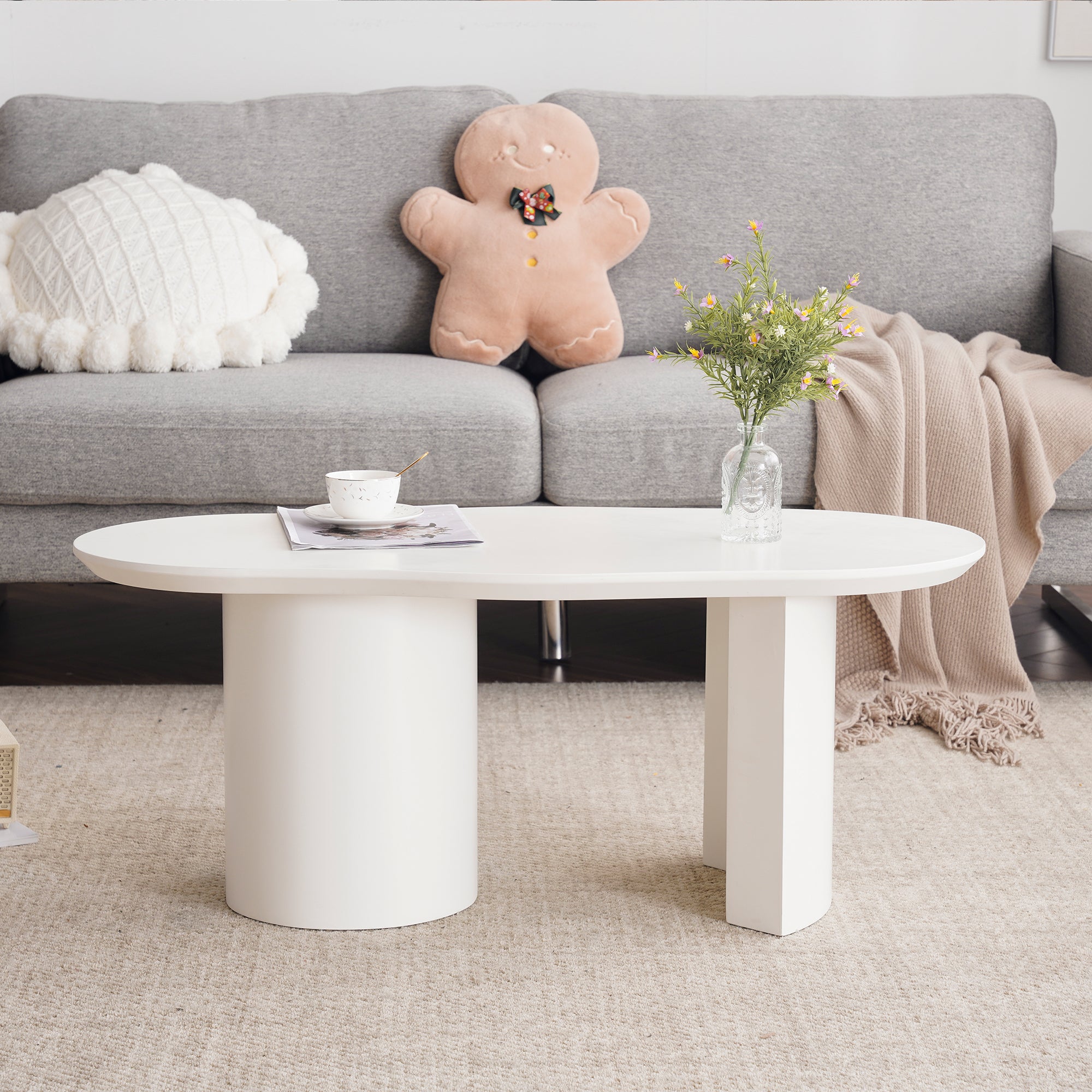 Moderner Couchtisch Weiß – Organische Form