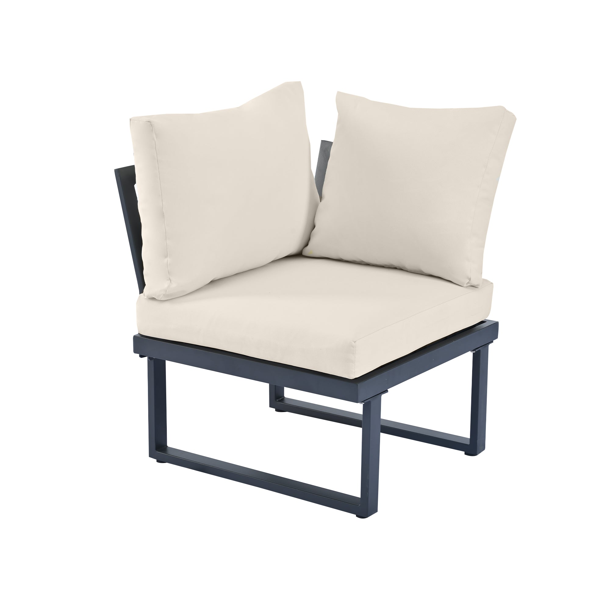 Garten Lounge Set mit verstellbarer Rückenlehne – Outdoor Sofaset mit Tisch und Stahlrahmen