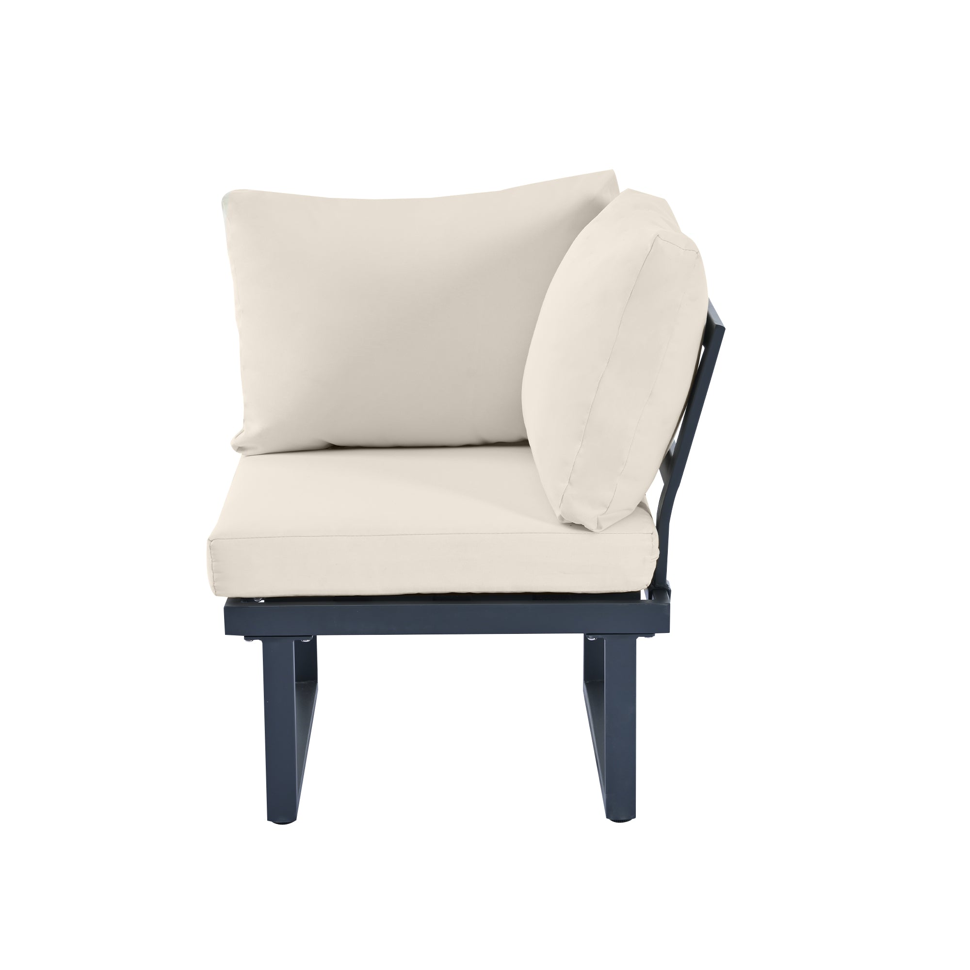 Garten Lounge Set mit verstellbarer Rückenlehne – Outdoor Sofaset mit Tisch und Stahlrahmen