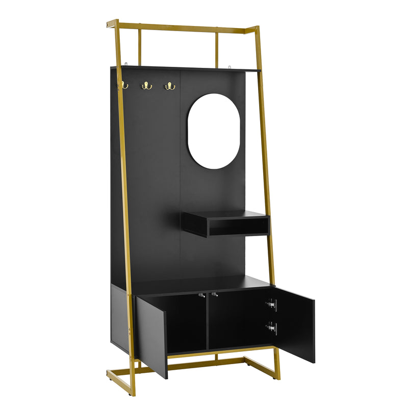 Moderne Kompaktgarderobe mit Spiegel & Stauraum