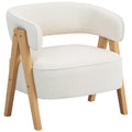 Moderner Polstersessel mit Fleece-Bezug und Holzbeinen