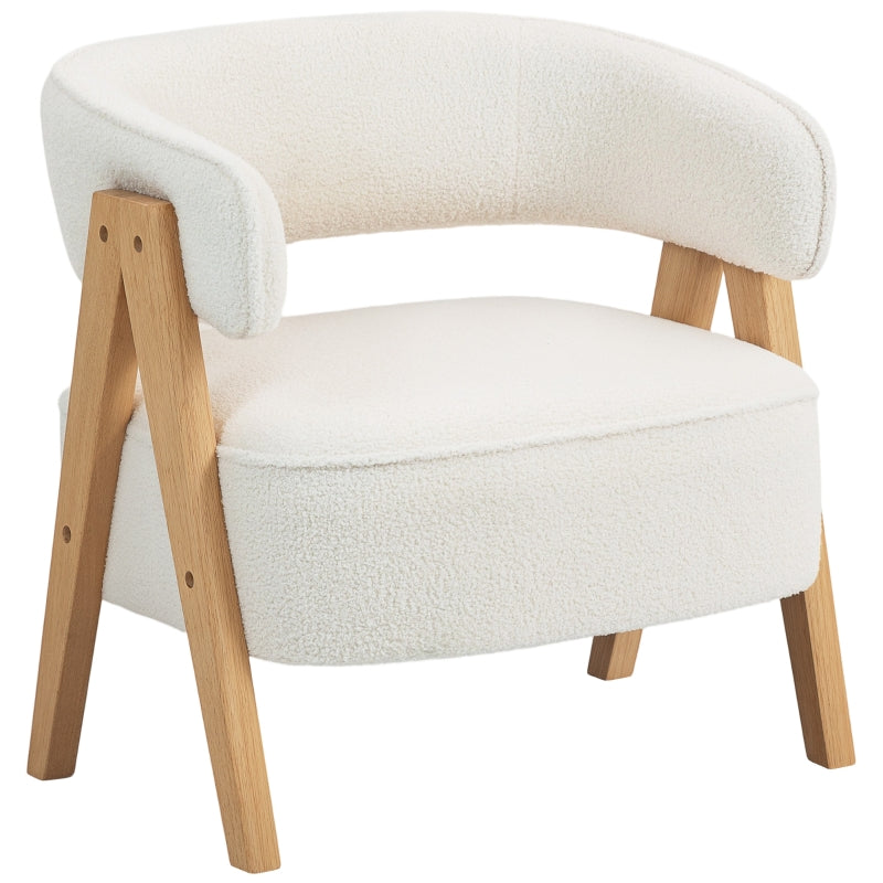 Moderner Polstersessel mit Fleece-Bezug und Holzbeinen