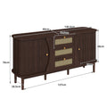 Modernes Sideboard mit Rattan-Details und Schiebetüren
