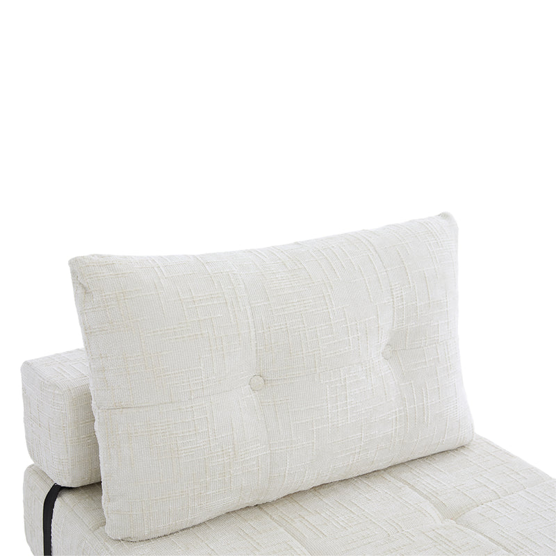 Klappbares Schlafsofa in Beige – Multifunktionales Bodensofa mit Kissen