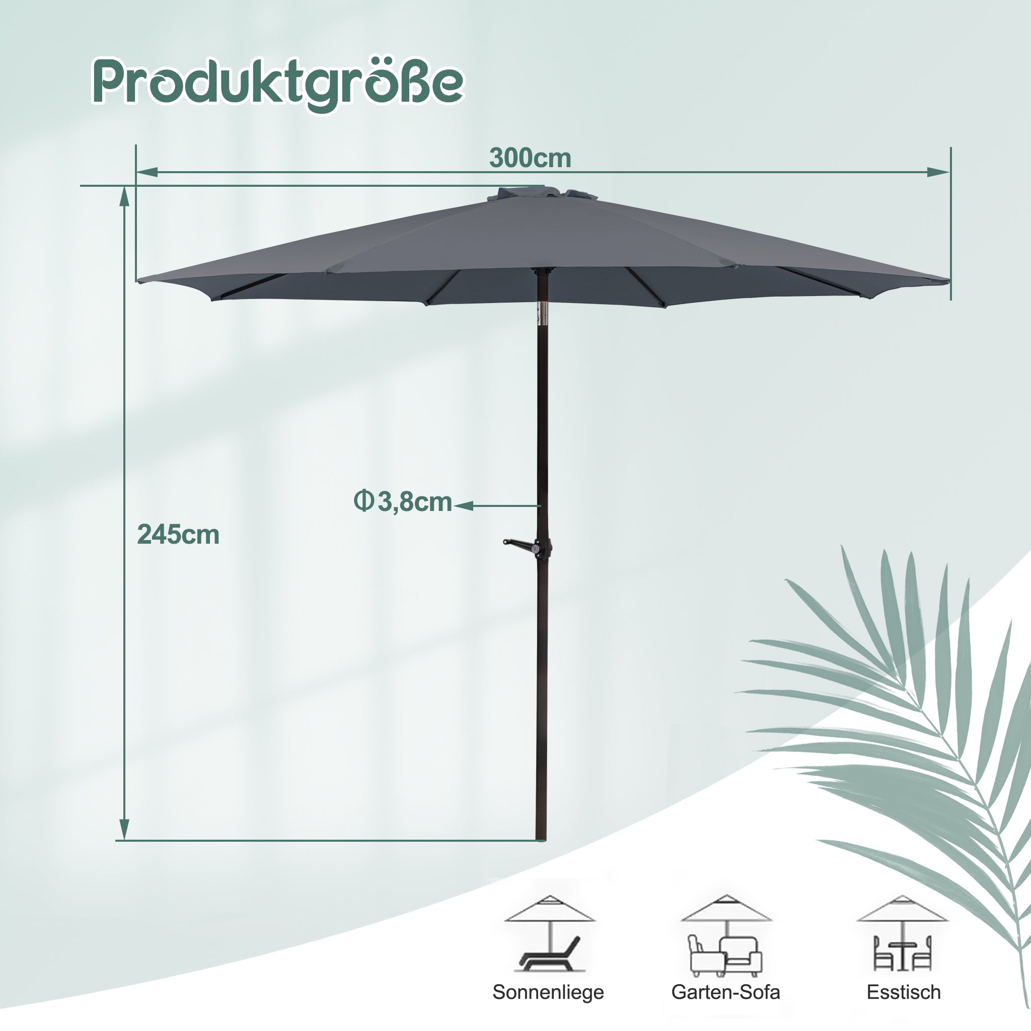 Knickbarer Sonnenschirm mit UV-Schutz – Faltbarer Outdoor-Schirm für Garten, Balkon und Strand