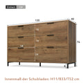 Kommode mit 6 Schubladen – Industrial Design in Dunkler Eiche