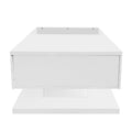 Moderner Couchtisch Hochglanz Weiß mit Glas & LED