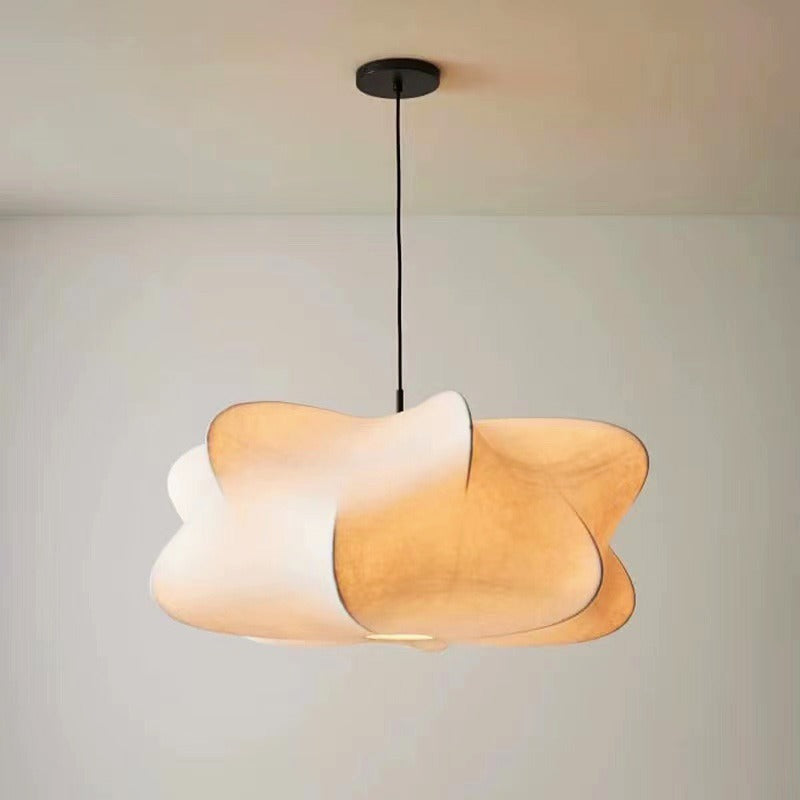 Künstlerische Wabi-Sabi-Seiden-Hängelampe
