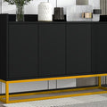 Minimalist Black 4-Door Sideboard Cabinet