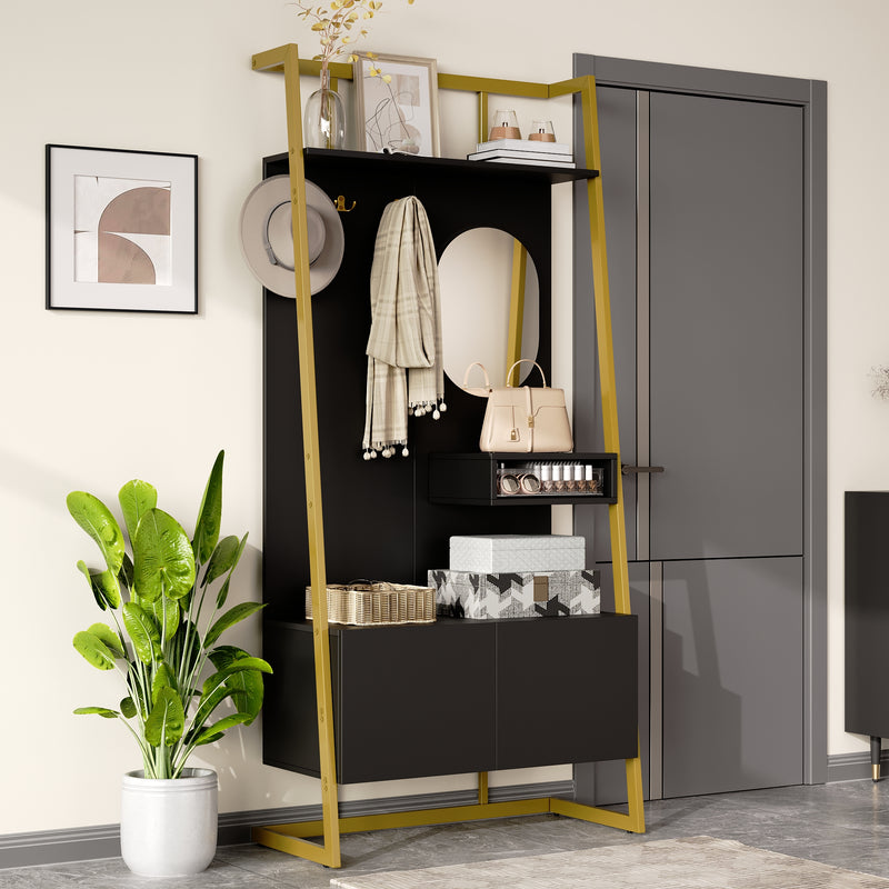 Moderne Kompaktgarderobe mit Spiegel & Stauraum
