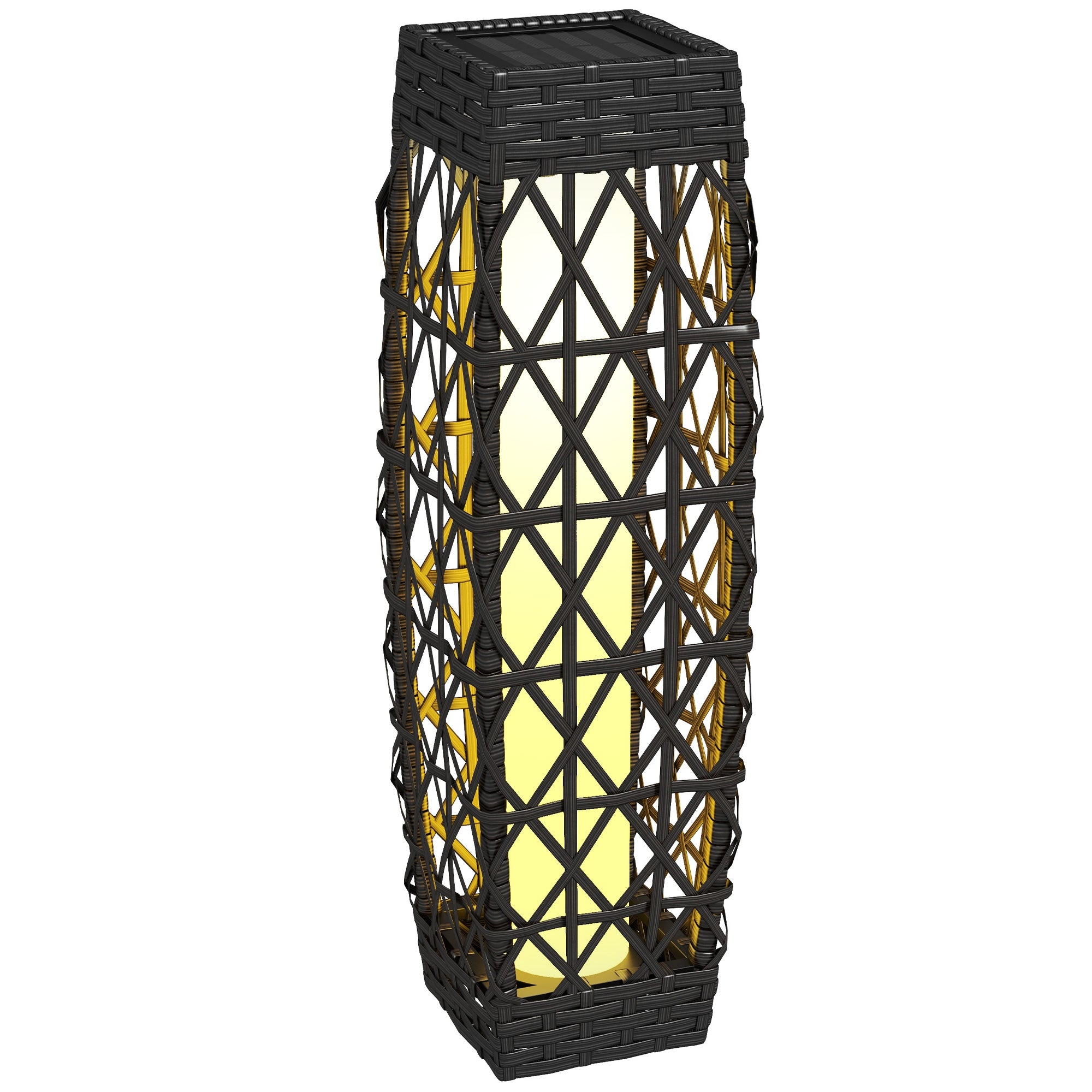 Dekorative Solar-Gartenleuchte im Rattan-Design für stimmungsvolle Außenbeleuchtung