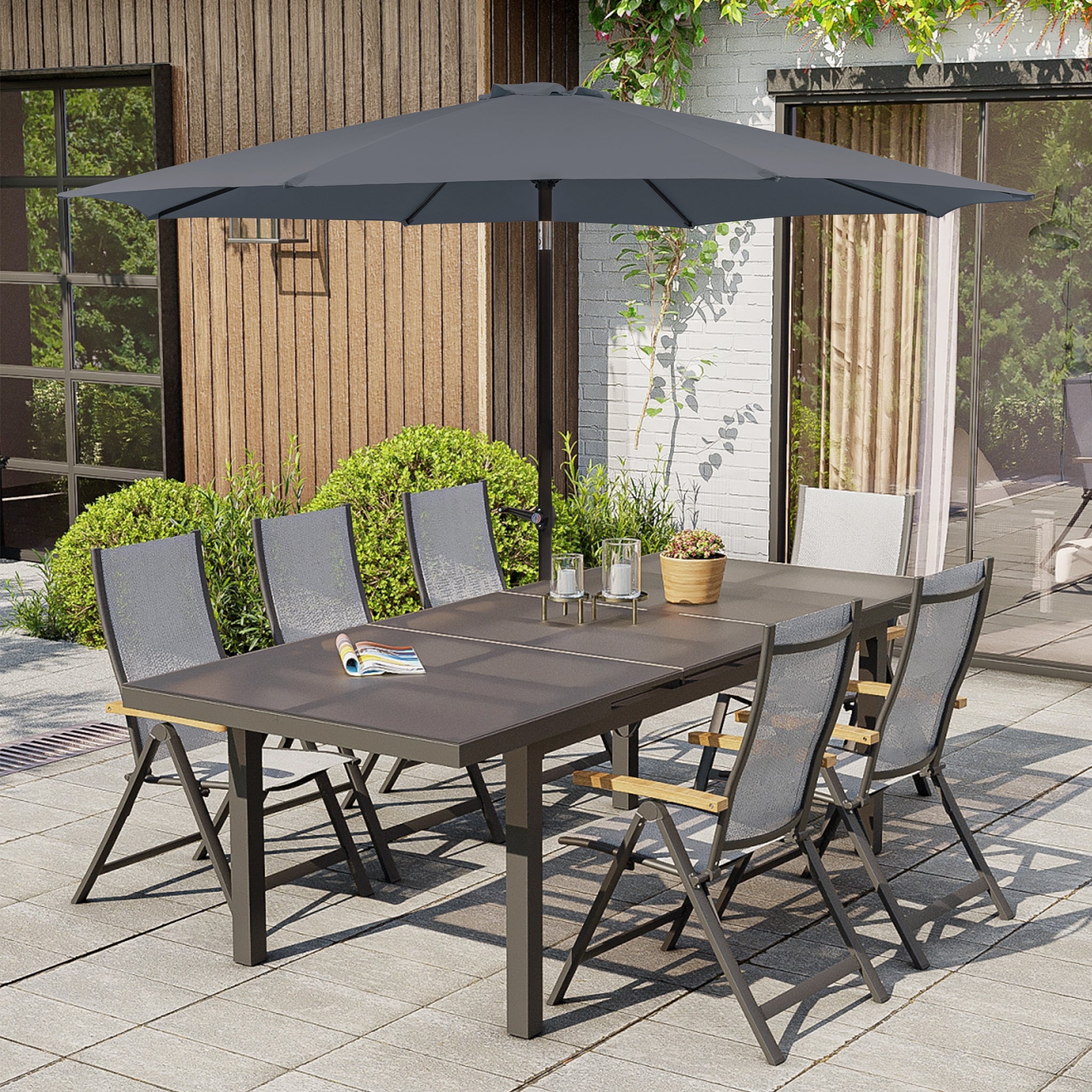 Knickbarer Sonnenschirm mit UV-Schutz – Faltbarer Outdoor-Schirm für Garten, Balkon und Strand