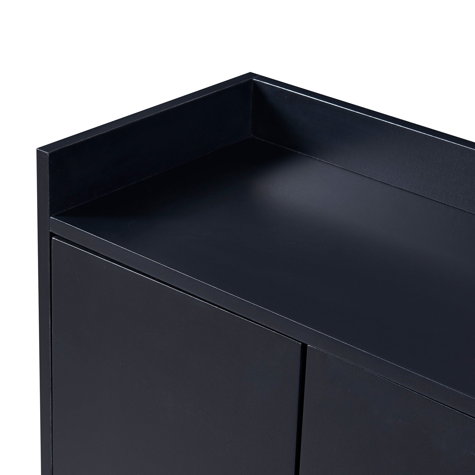 Minimalist Black 4-Door Sideboard Cabinet