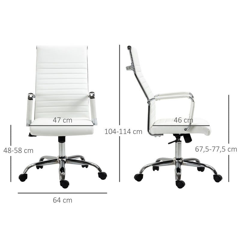Ergonomischer Weißer Bürostuhl mit Armlehnen