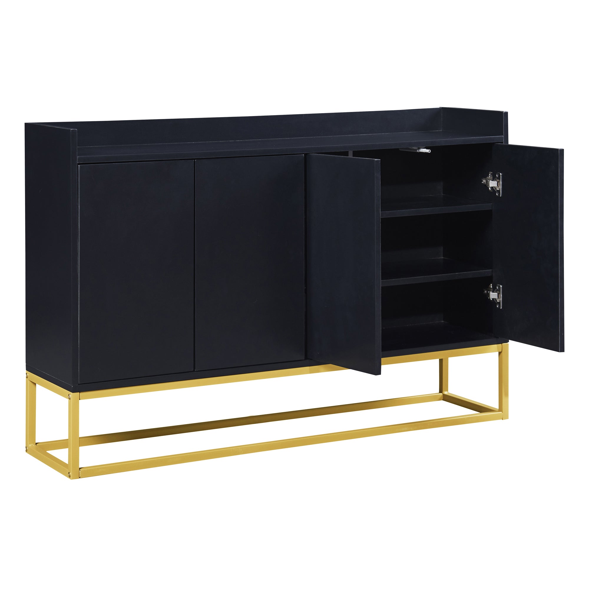 Minimalist Black 4-Door Sideboard Cabinet