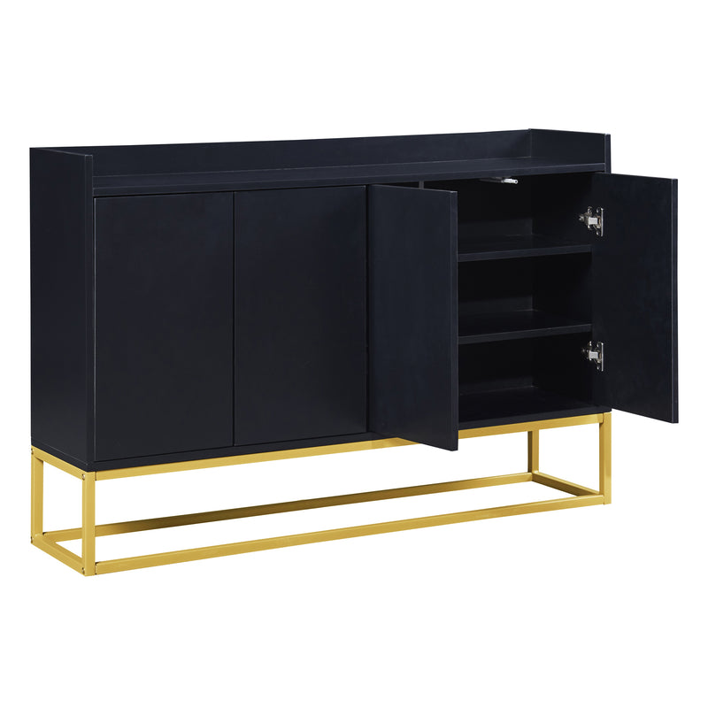 Minimalist Black 4-Door Sideboard Cabinet