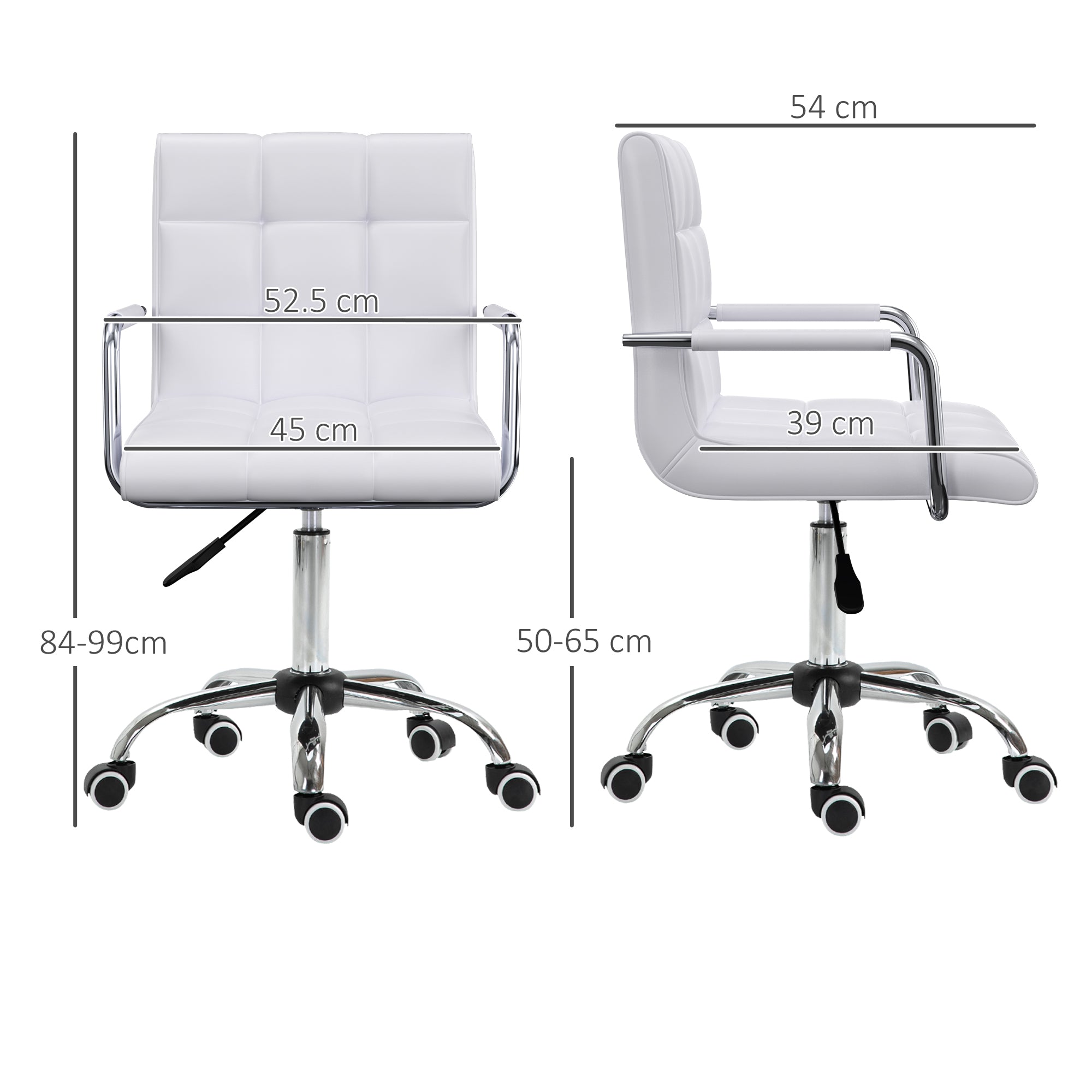 Ergonomischer Drehstuhl mit Armlehnen und Rollen für Büro & Homeoffice