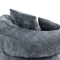 Runder Lazy Sofa Lounger in Grau – Komfortabler Chenille Sitzsack mit Kissen