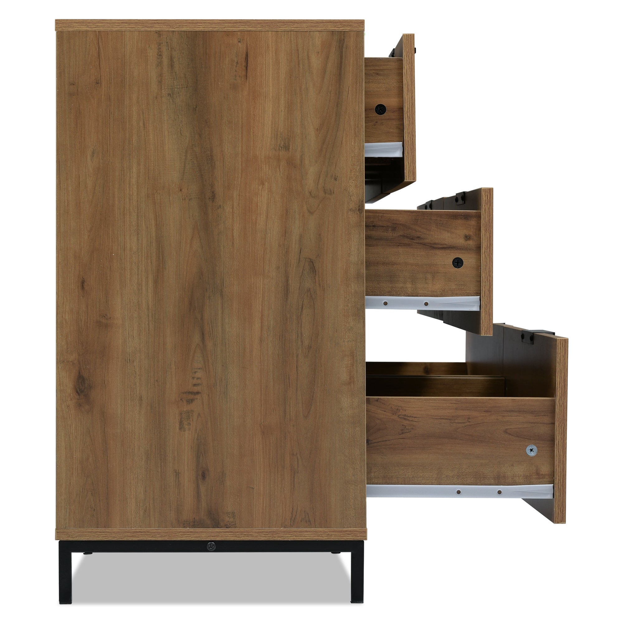 Kommode mit 6 Schubladen – Industrial Design in Dunkler Eiche