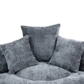 Runder Lazy Sofa Lounger in Grau – Komfortabler Chenille Sitzsack mit Kissen