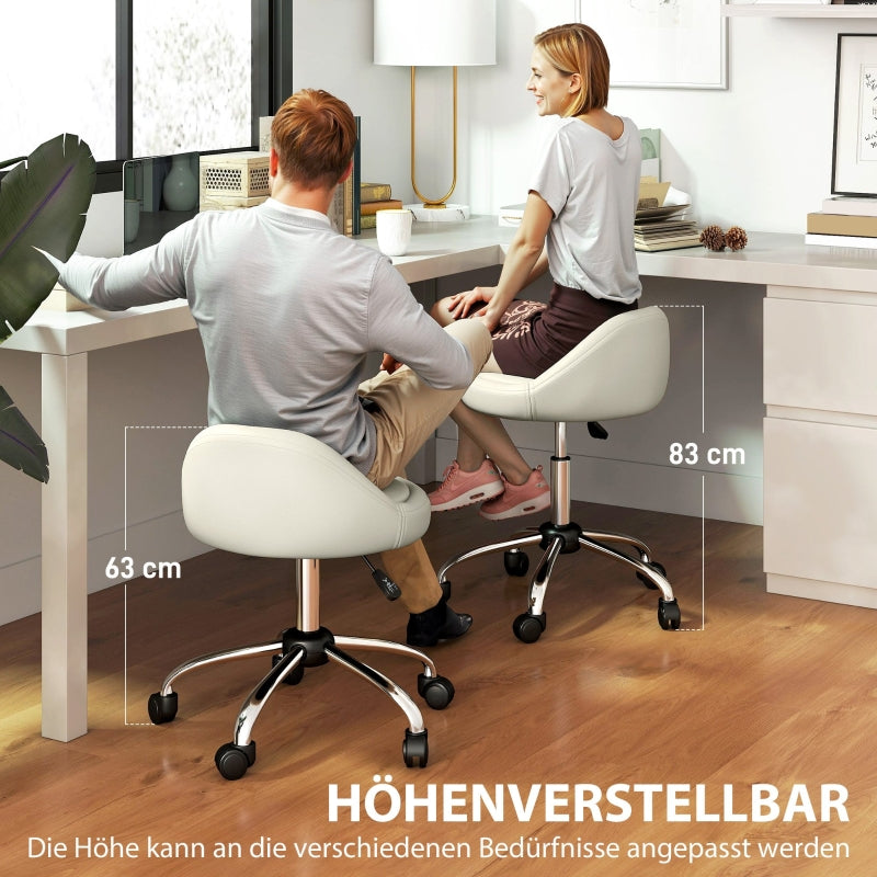 Moderner weißer verstellbarer Rollhocker