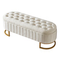 Moderne Samt Sitzbank mit Stauraum in Beige