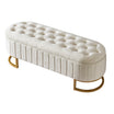 Moderne Samt Sitzbank mit Stauraum in Beige