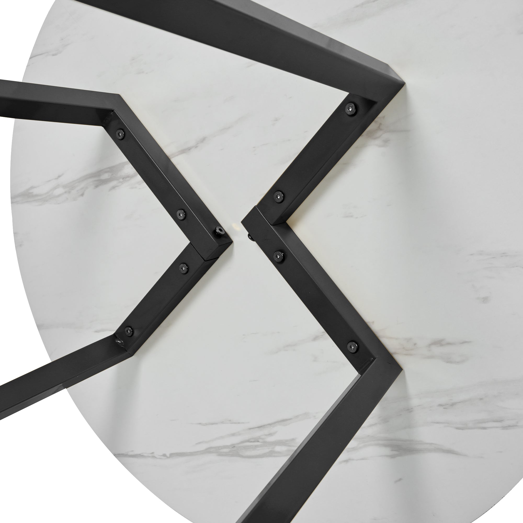 Runder Esstisch – Modernes Design mit Marmoroptik & Metallgestell