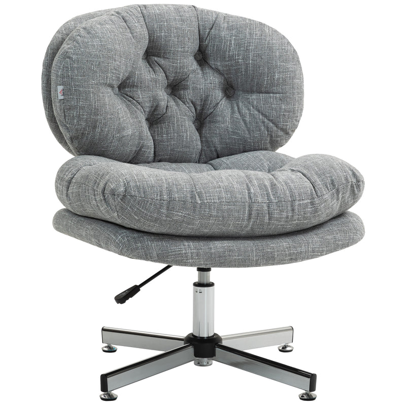 Ergonomischer Leinen-Bürostuhl mit Wippfunktion