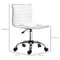 Minimalistischer weißer Bürostuhl ohne Armlehnen