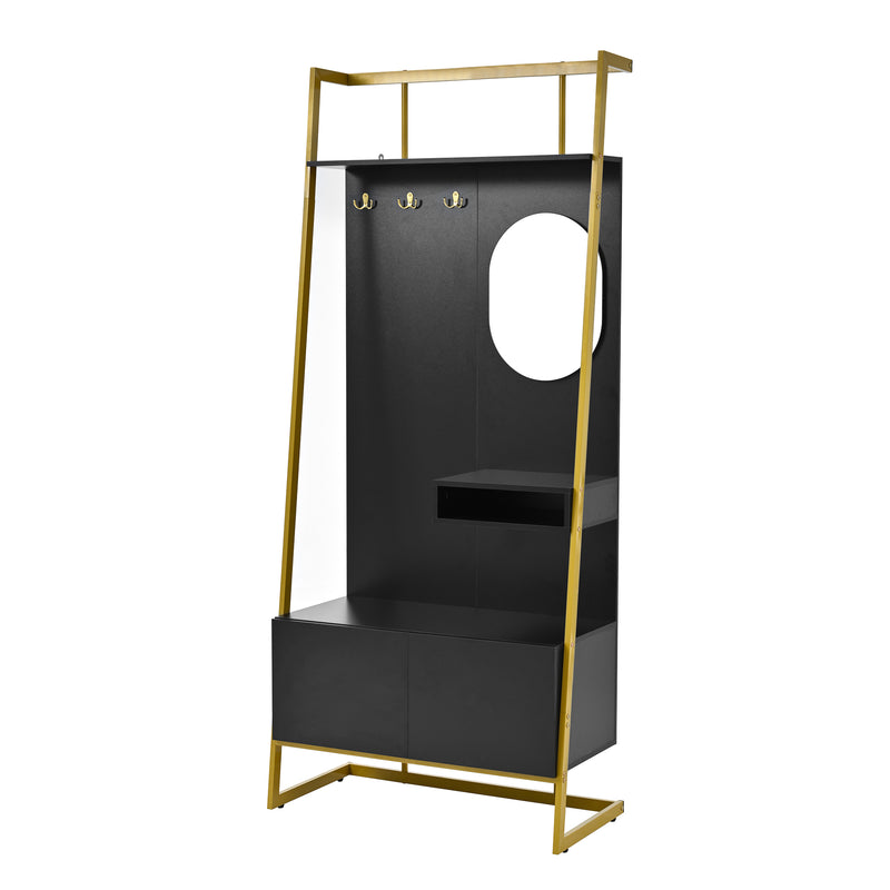 Moderne Kompaktgarderobe mit Spiegel & Stauraum