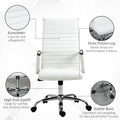 Ergonomischer Weißer Bürostuhl mit Armlehnen