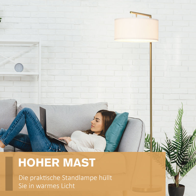 Moderne Stehlampe mit Stoffschirm und stabilem Metallgestell für Wohnräume