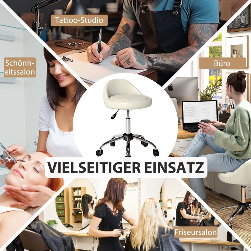 Moderner weißer verstellbarer Rollhocker