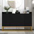 Minimalist Black 4-Door Sideboard Cabinet