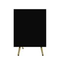 Modernes Sideboard mit Strukturfront und goldenen Akzenten