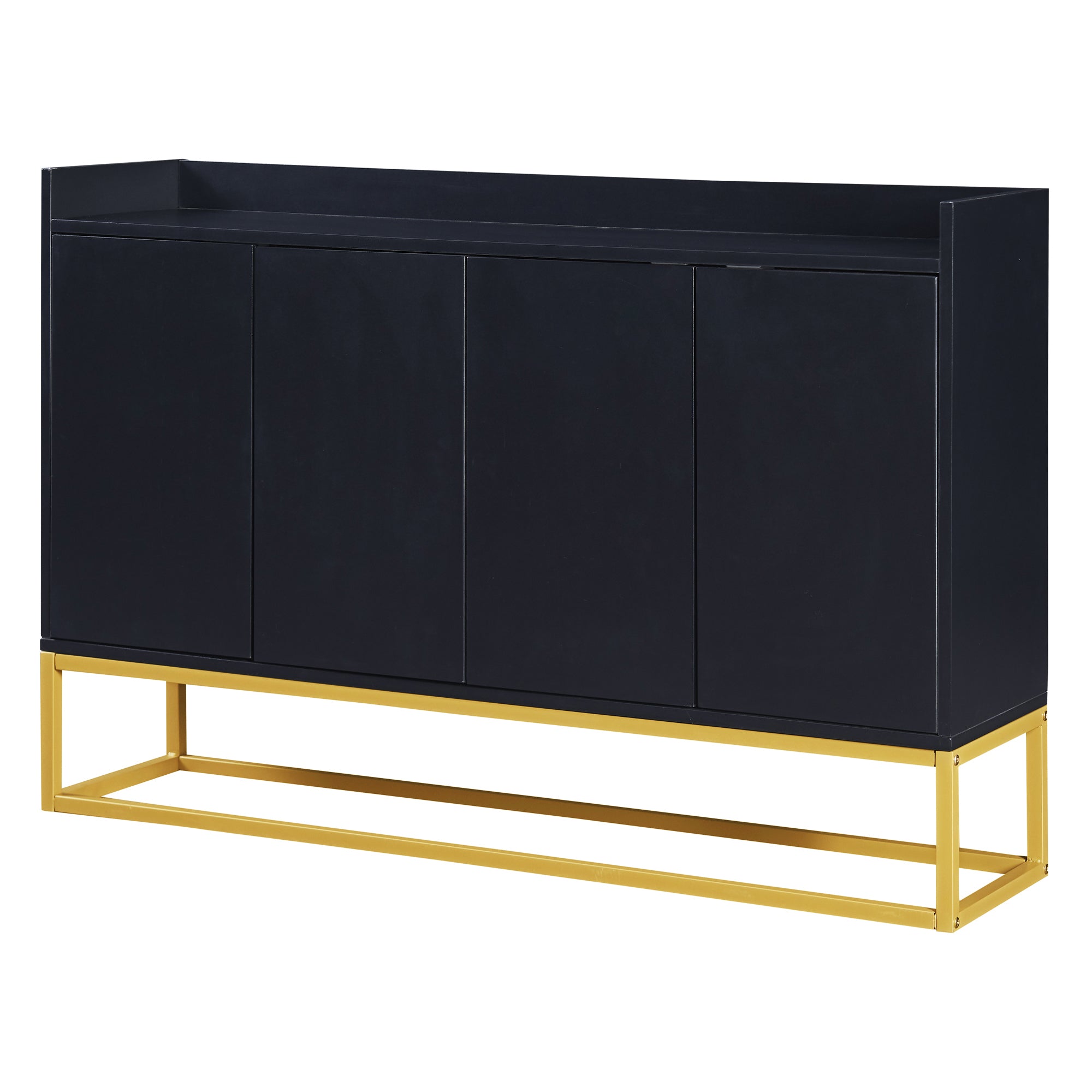 Minimalist Black 4-Door Sideboard Cabinet