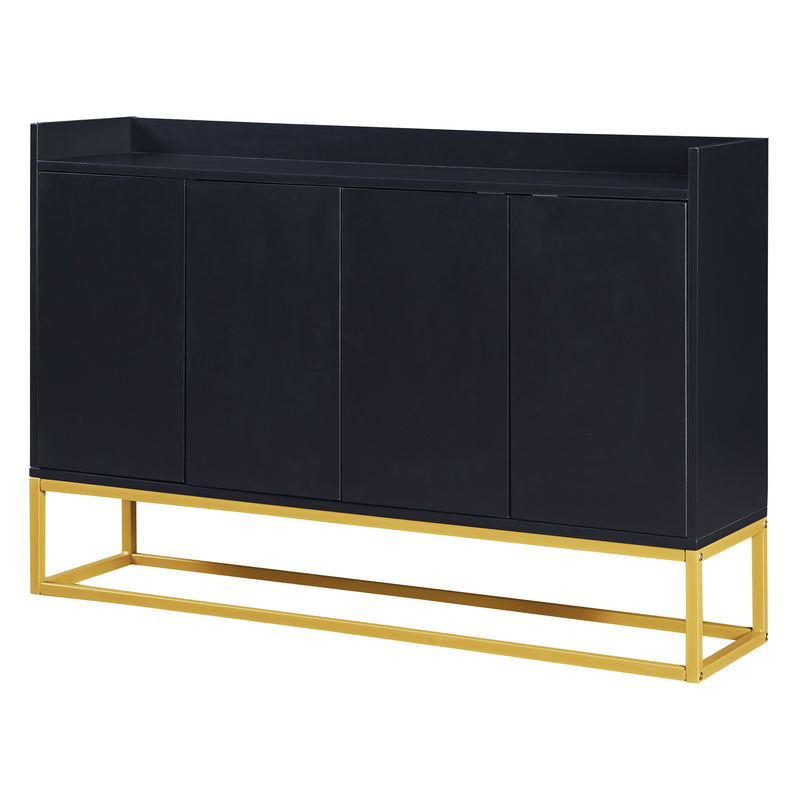 Minimalist Black 4-Door Sideboard Cabinet
